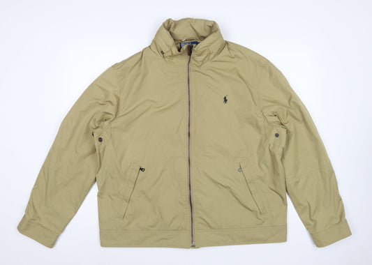 Front view of Polo Ralph Lauren Men's Beige XL Basic Full Zip Logo Jacket