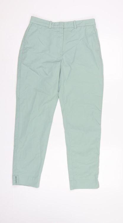 Marks & Spencer Women Green UK 8 High Rise Tapered Trousers