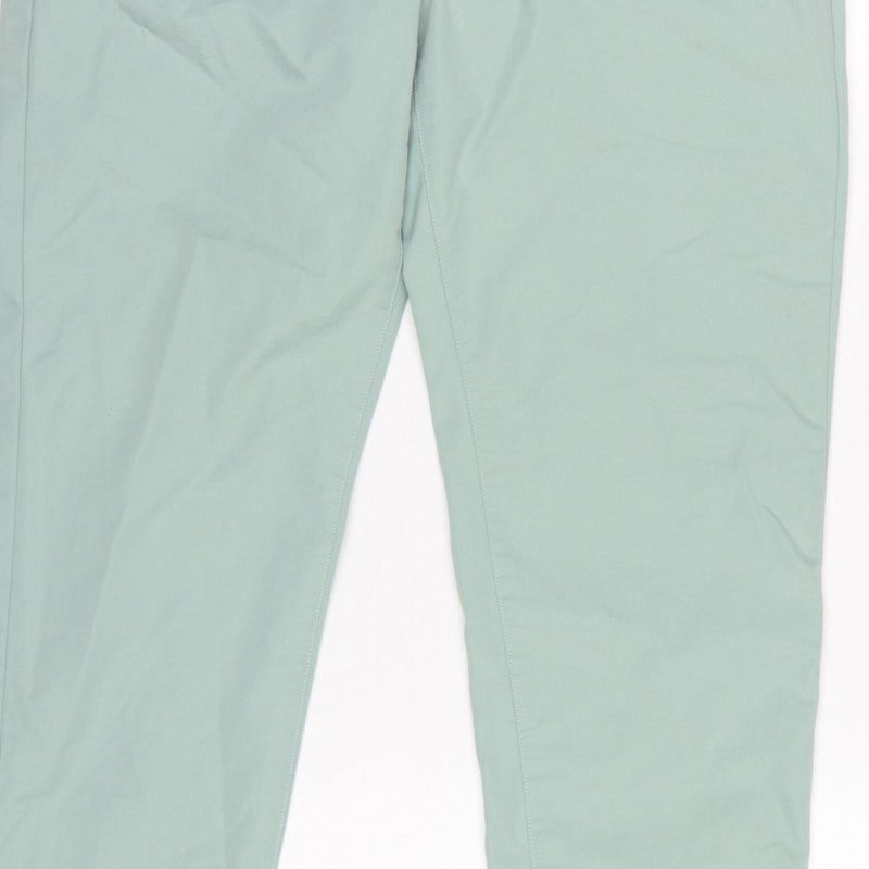 Marks & Spencer Women Green UK 8 High Rise Tapered Trousers