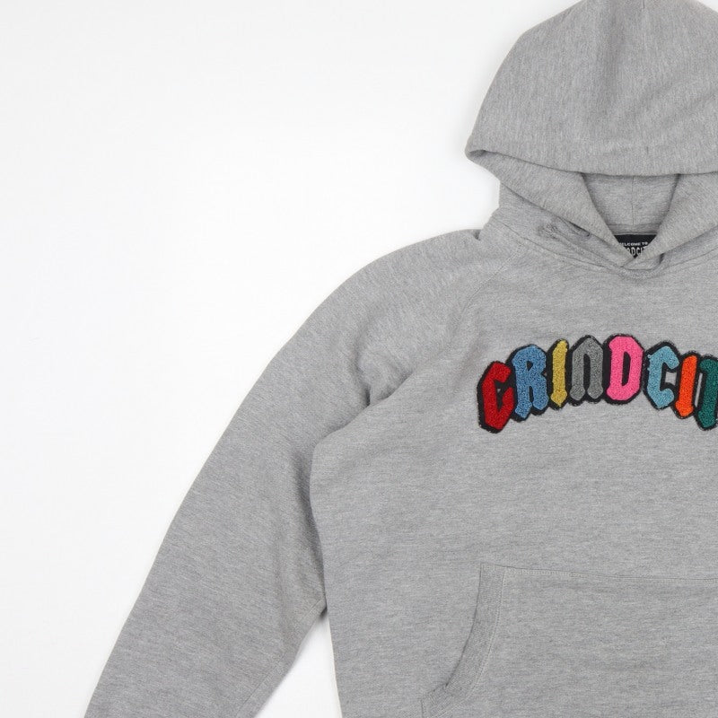 Grindcity Men’s Grey Medium Pullover Hoodie Embroidered Logo