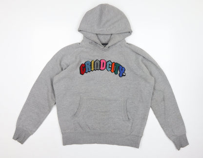 Grindcity Men’s Grey Medium Pullover Hoodie Embroidered Logo