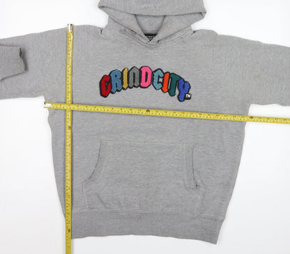 Grindcity Men’s Grey Medium Pullover Hoodie Embroidered Logo