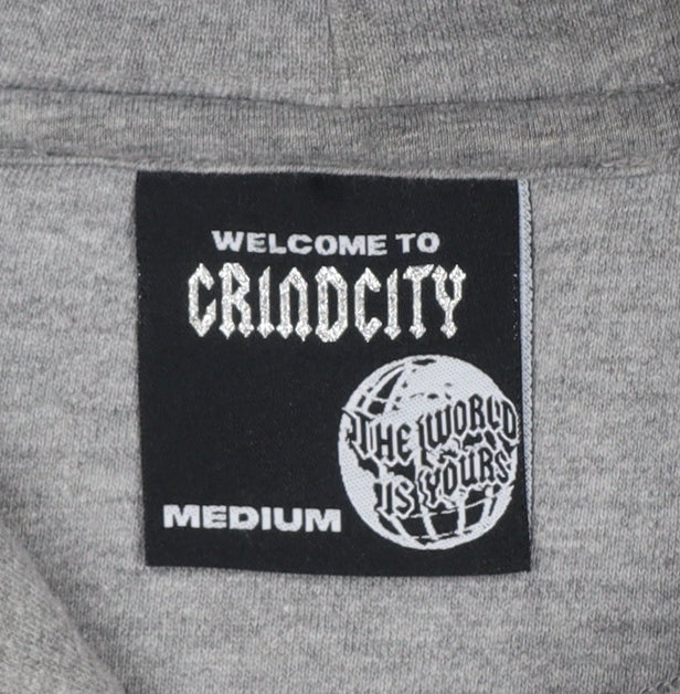 Grindcity Men’s Grey Medium Pullover Hoodie Embroidered Logo