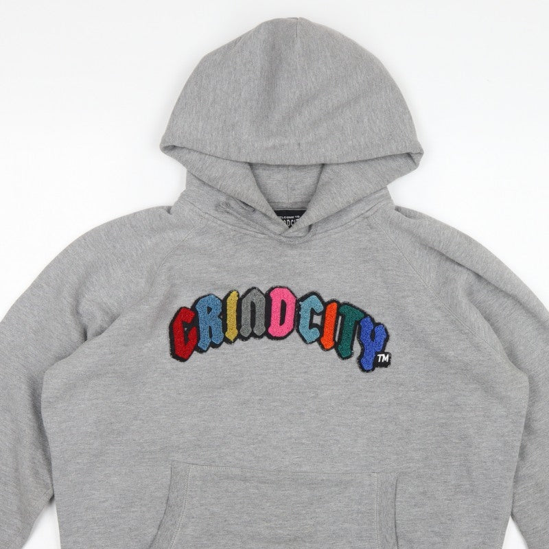 Grindcity Men’s Grey Medium Pullover Hoodie Embroidered Logo