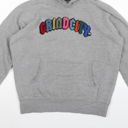 Grindcity Men’s Grey Medium Pullover Hoodie Embroidered Logo