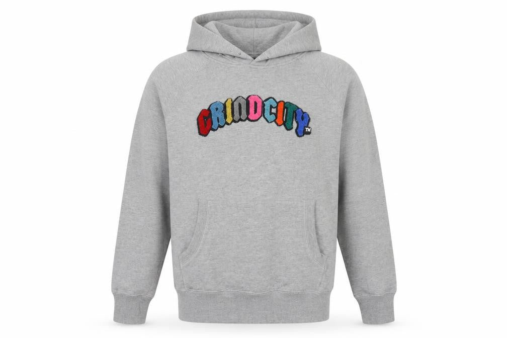 Grindcity Men’s Grey Medium Pullover Hoodie Embroidered Logo