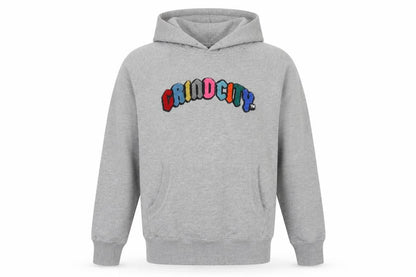 Grindcity Men’s Grey Medium Pullover Hoodie Embroidered Logo