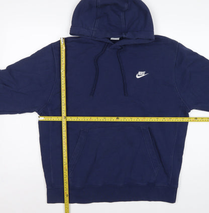 Nike Men’s Blue L Pullover Hoodie Logo Drawstring Pocket
