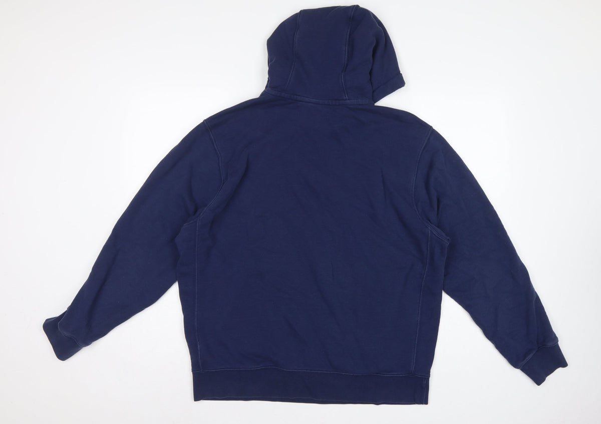 Nike Men’s Blue L Pullover Hoodie Logo Drawstring Pocket