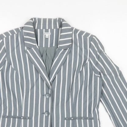Paraphrase Women’s Grey White Striped UK 18 Single-Breasted Blazer