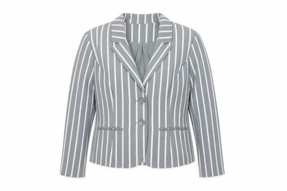 Paraphrase Women’s Grey White Striped UK 18 Single-Breasted Blazer