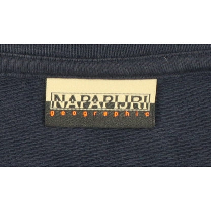 Napapijri Men’s Blue S Crew Neck Logo Graphic Pullover Sweatshirt