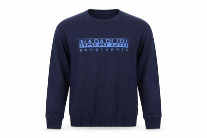 Napapijri Men’s Blue S Crew Neck Logo Graphic Pullover Sweatshirt