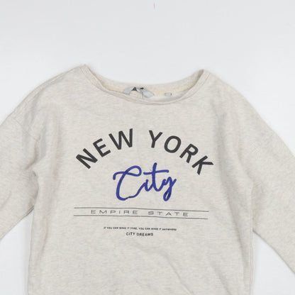 Next Teens Beige UK 6 XS New York City Pullover Sweatshirt