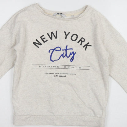 Next Teens Beige UK 6 XS New York City Pullover Sweatshirt