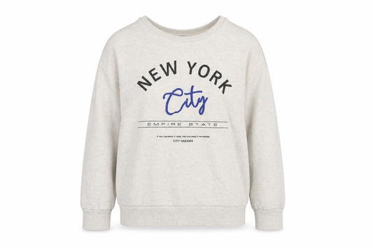 Front view of Next Teens Beige UK 6 XS New York City Pullover Sweatshirt