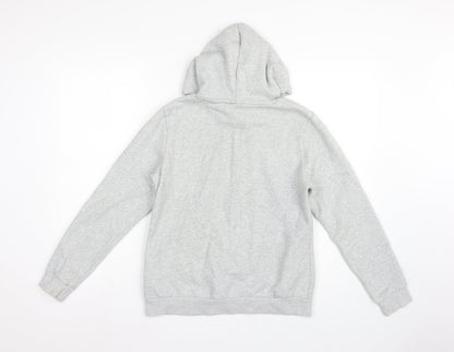 Puma Women’s Grey Logo Pullover Hoodie M Hooded Pocket