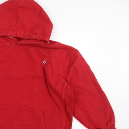 Superdry Unisex Adults Red L Pullover Fleece Logo Hoodie