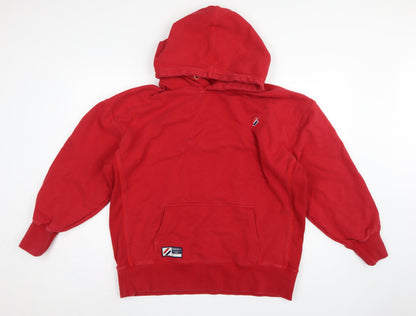 Superdry Unisex Adults Red L Pullover Fleece Logo Hoodie