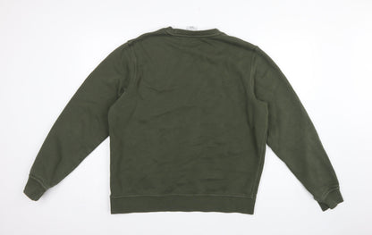 Nike Men’s Green L Crew Neck Logo Fleece Pullover Sweatshirt