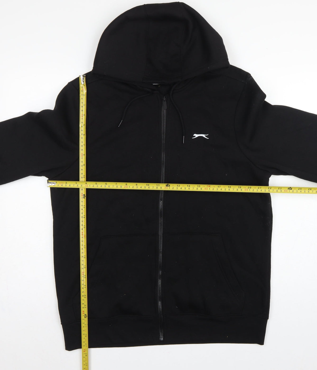 Slazenger Men’s Black L Full Zip Logo Hoodie Sports Cotton Blend