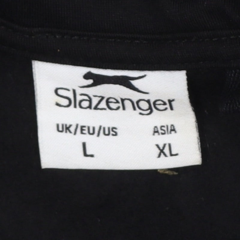 Slazenger Men’s Black L Full Zip Logo Hoodie Sports Cotton Blend