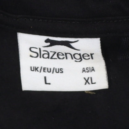 Slazenger Men’s Black L Full Zip Logo Hoodie Sports Cotton Blend