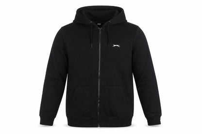 Slazenger Men’s Black L Full Zip Logo Hoodie Sports Cotton Blend