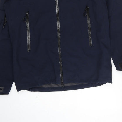 Tracker Skanska Men's Blue L Waterproof Softshell Hooded Work Jacket