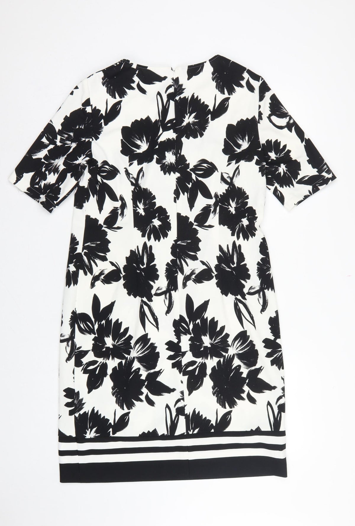 Gerry Weber Women Black White Floral UK 12 Knee Length Sheath Dress