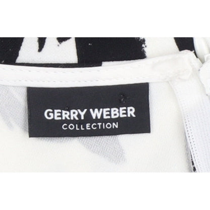 Gerry Weber Women Black White Floral UK 12 Knee Length Sheath Dress