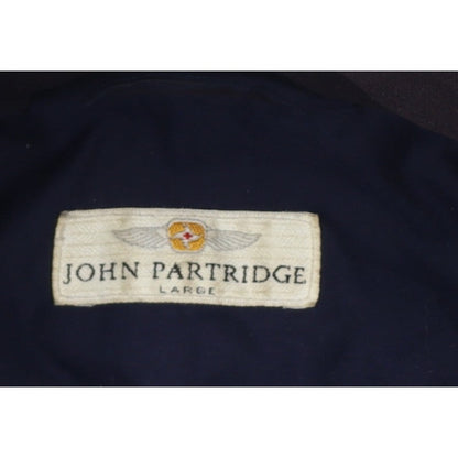 John Partridge Men Blue L Parka Coat Polyester PU Utility Zip Snap Pockets