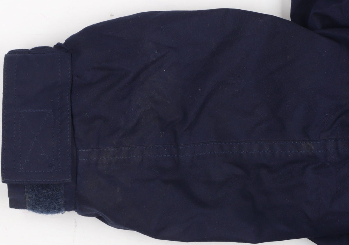 John Partridge Men Blue L Parka Coat Polyester PU Utility Zip Snap Pockets