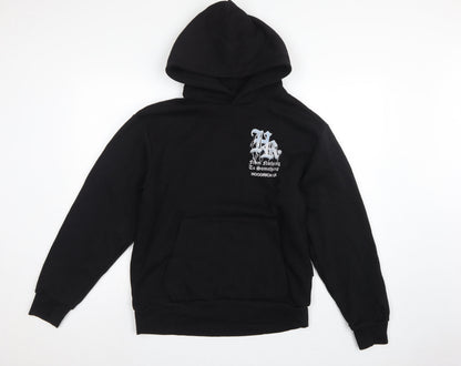 Hoodrich Men Black S Pullover Graphic Print Hoodie Logo Pockets