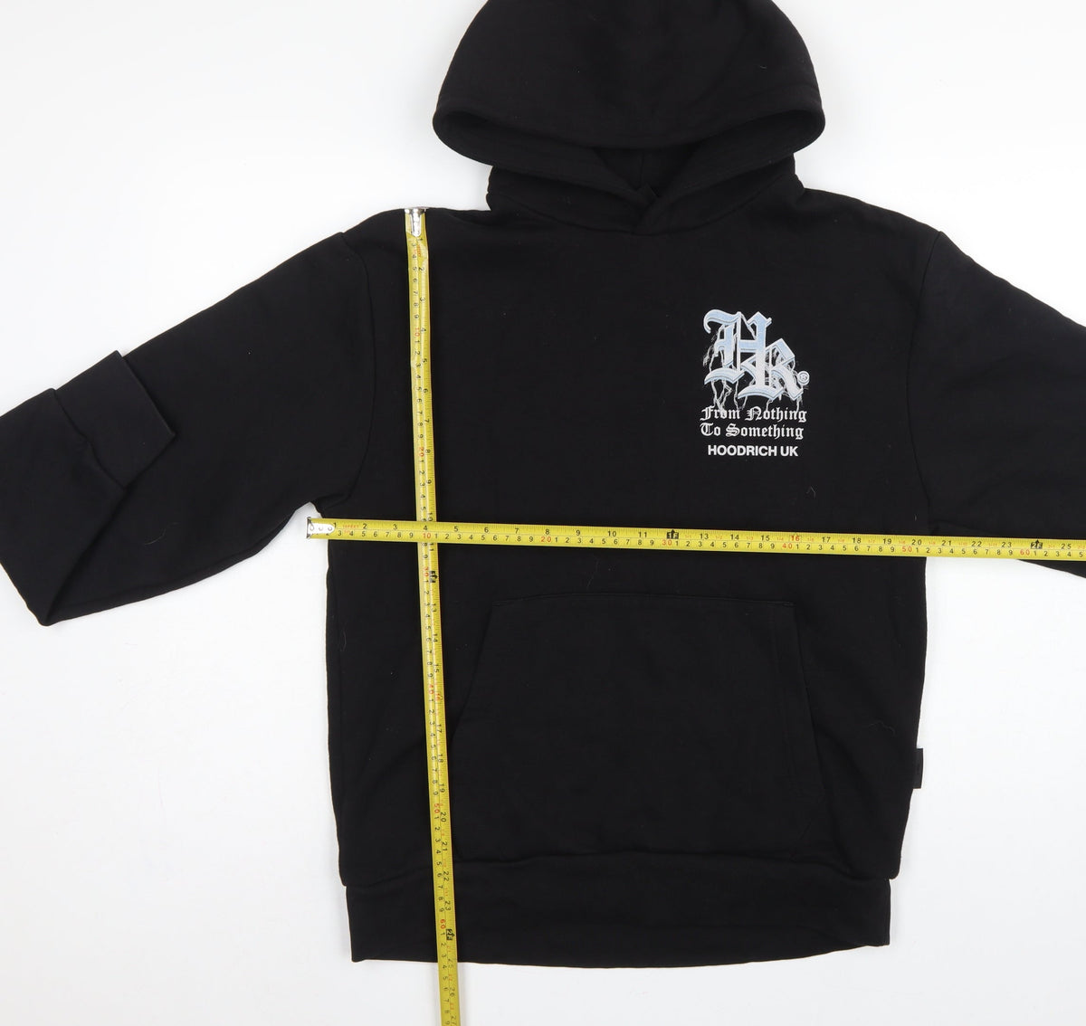 Hoodrich Men Black S Pullover Graphic Print Hoodie Logo Pockets