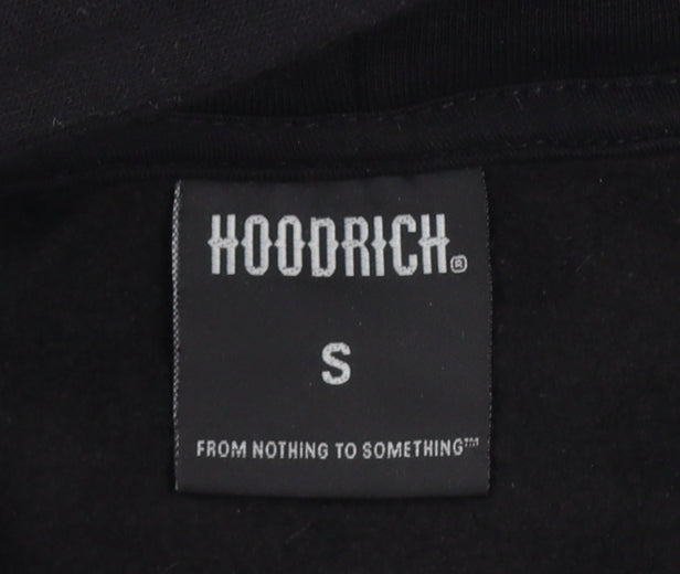 Hoodrich Men Black S Pullover Graphic Print Hoodie Logo Pockets