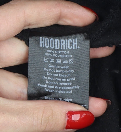 Hoodrich Men Black S Pullover Graphic Print Hoodie Logo Pockets