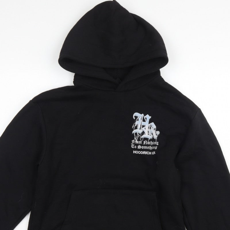 Hoodrich Men Black S Pullover Graphic Print Hoodie Logo Pockets