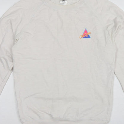 B&C Collection Men’s Ivory M Free Riders Graphic Crew Neck Sweatshirt