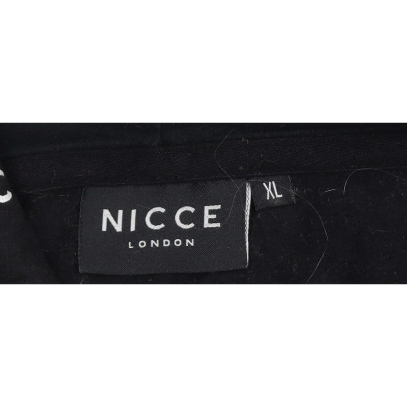Nicce London Men’s Black XL Logo Print Pullover Hoodie