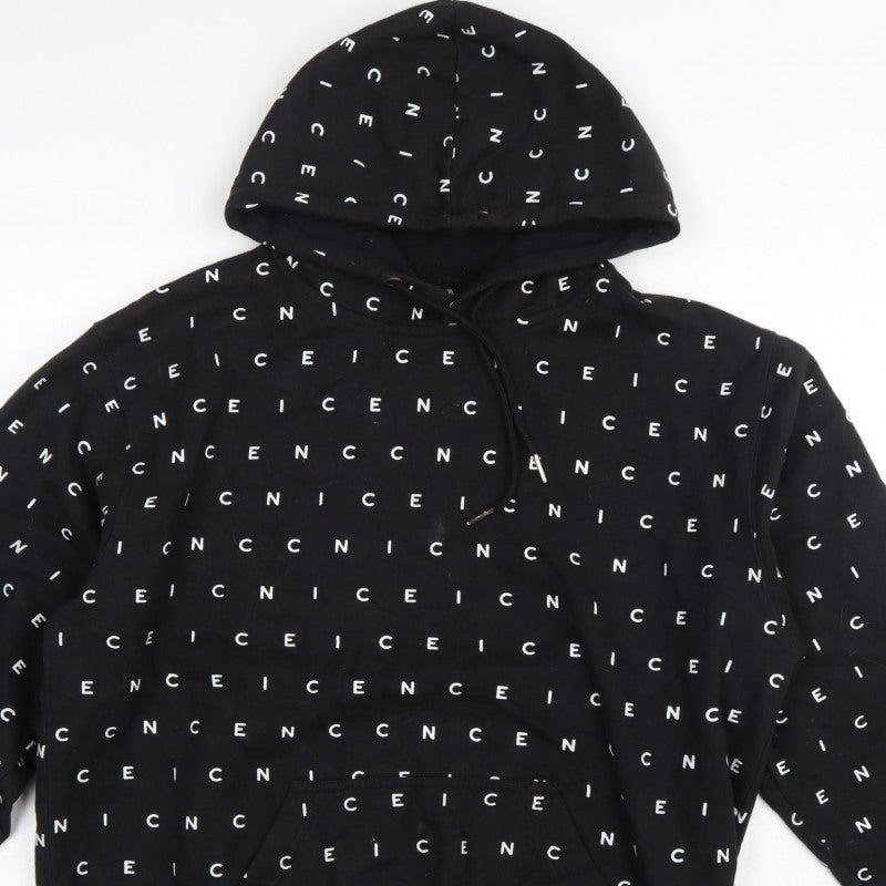 Nicce London Men’s Black XL Logo Print Pullover Hoodie