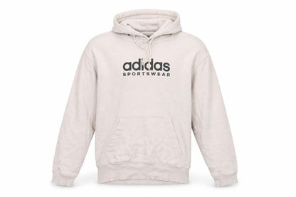 Adidas Men Beige M Pullover Hoodie Logo Graphic Fleece Sportswear