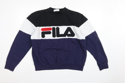 Fila Men’s Multicoloured L Pullover Logo Colour Block Sweatshirt