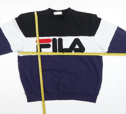 Fila Men’s Multicoloured L Pullover Logo Colour Block Sweatshirt