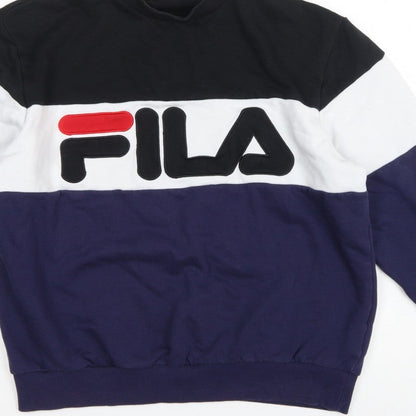 Fila Men’s Multicoloured L Pullover Logo Colour Block Sweatshirt