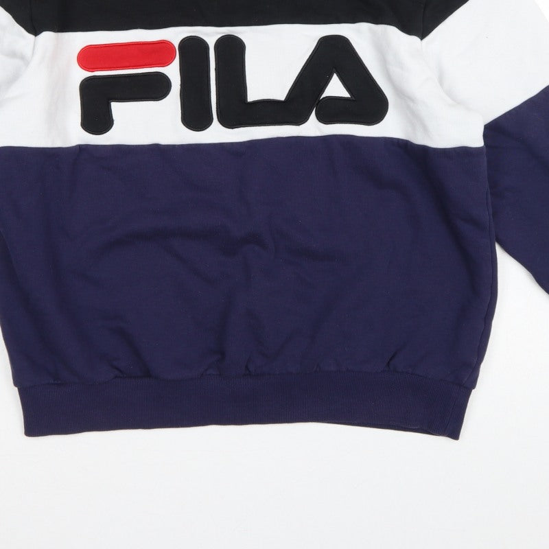 Fila Men’s Multicoloured L Pullover Logo Colour Block Sweatshirt