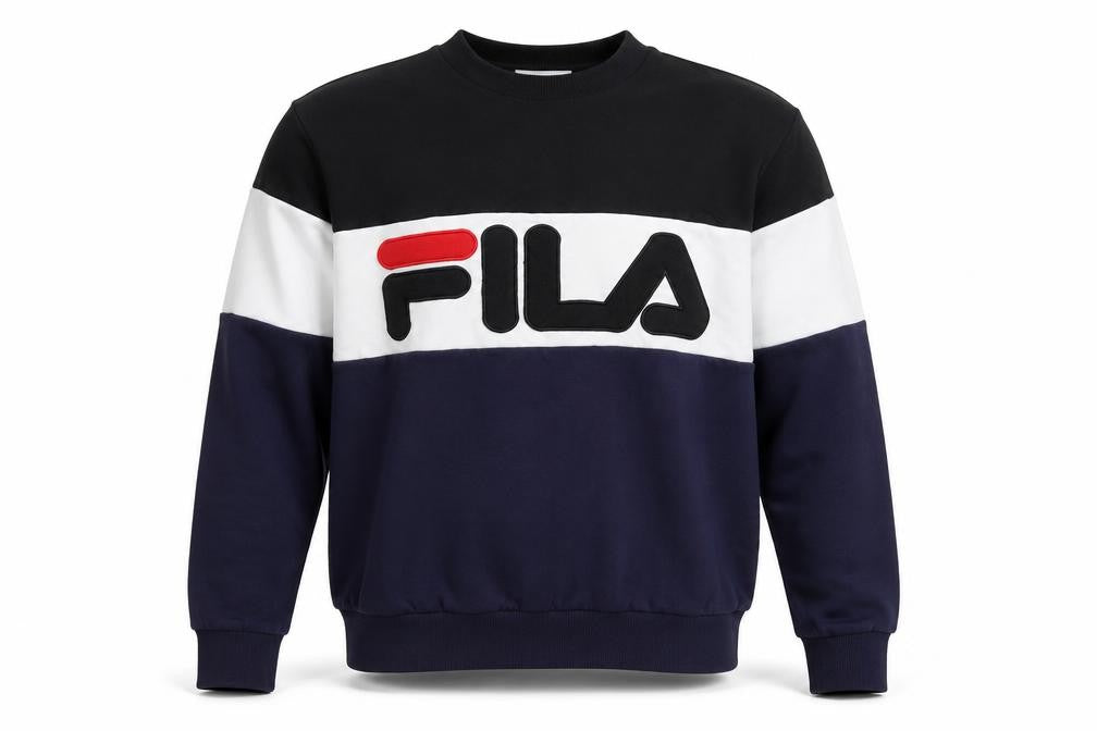Fila Men’s Multicoloured L Pullover Logo Colour Block Sweatshirt