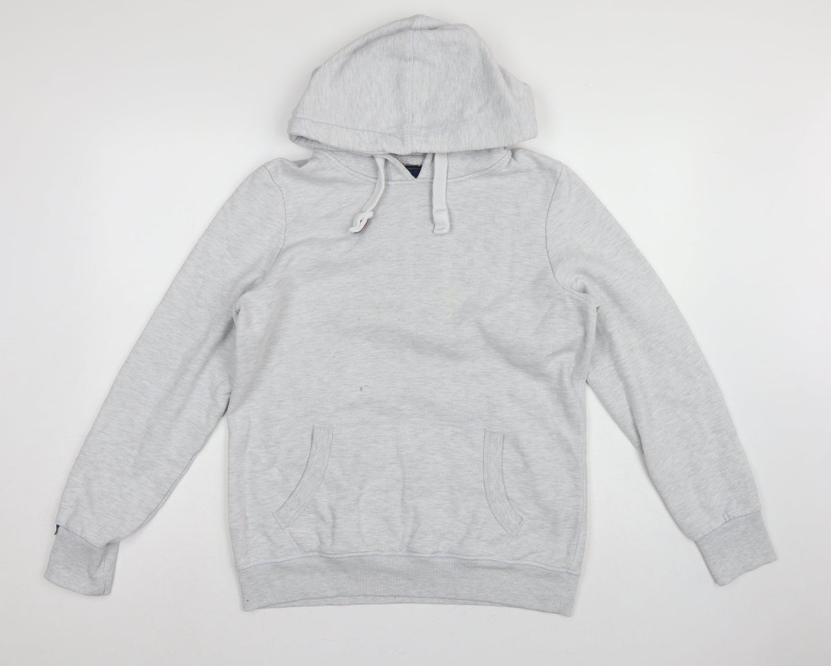 Superdry Women Grey Size 14 Pullover Hoodie Fleece Kangaroo Pocket