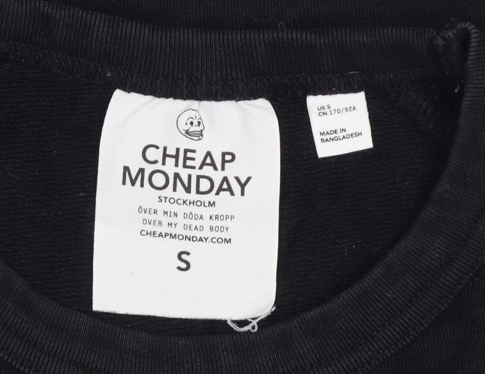 Cheap Monday Women’s Black S Logo Graphic Raglan Sweatshirt