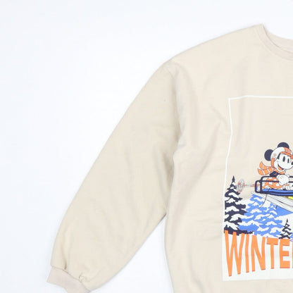 George Girls Beige 13-14 Years Pullover Mickey Winter Club Sweatshirt